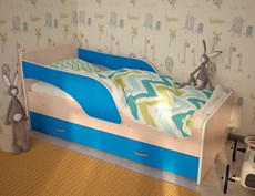 Детская кровать Максимка, корпус Млечный дуб, фасад Синий в Екатеринбурге