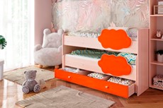 Кровать двухъярусная Соник 1.6 с ящиком, Оранжевый в Екатеринбурге