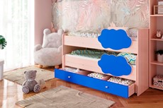 Детская двухэтажная кровать Соник 1.6 с ящиком, Синий в Екатеринбурге - предосмотр