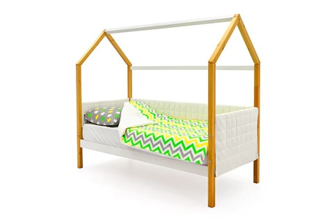Кровать-домик детская «Svogen белая-дерево» мягкая в Екатеринбурге - изображение