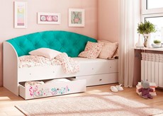 Односпальная детская кровать Эльза без бортика, Бирюза (латы) в Екатеринбурге