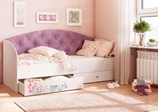 Кровать детская односпальная Эльза без бортика, Фиолетовый (латы) в Екатеринбурге - предосмотр