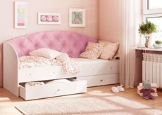 Детская кровать односпальная Эльза без бортика, Розовый (латы) в Екатеринбурге