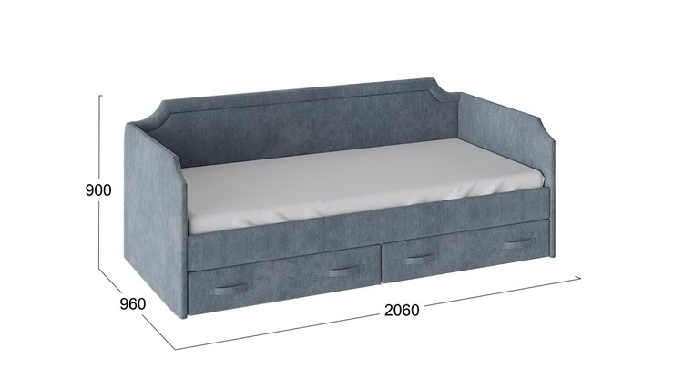Подростковая кровать Кантри Тип 1, ТД-308.12.02 (Замша синяя) в Екатеринбурге - изображение 2
