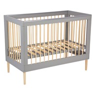 Кровать для новорожденных POLINI Kids Simple 360 Серый / Натуральный в Екатеринбурге