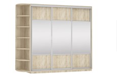 Шкаф 3-х створчатый Е1 Экспресс (Комби), со стеллажом 2700х600х2400, дуб сонома в Екатеринбурге