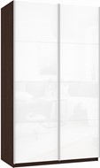 Шкаф-купе двухдверный Прайм (Белое стекло/Белое стекло) 1600x570x2300, венге в Екатеринбурге