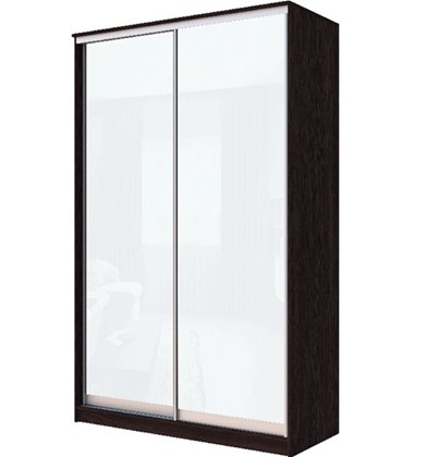 Шкаф 2-х дверный Хит-22-15-22 с цветным стеклом, белое №10, Венге в Екатеринбурге - изображение