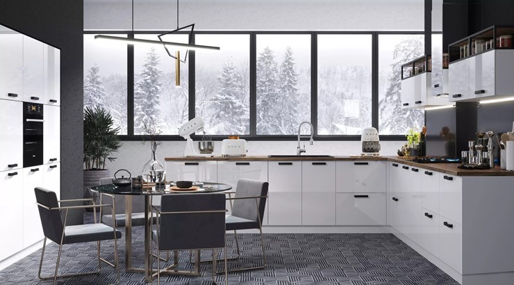 Кухонный гарнитур Аляска, цвет Серый лед/Серый лед в Екатеринбурге - изображение 2