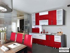 Модульный кухонный гарнитур Мыло 224 2600, цвет Бордо/Белый металлик в Екатеринбурге