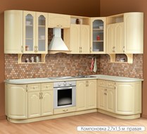 Кухонный угловой гарнитур Классика 2700х1500, цвет Дуб беленый в Екатеринбурге