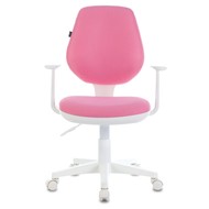 Офисное кресло Brabix Fancy MG-201W (с подлокотниками, пластик белый, розовое) 532409 в Екатеринбурге - предосмотр