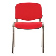 Офисный стул для персонала и посетителей BRABIX "Iso CF-001", хромированный каркас, ткань красная с черным, 531423 в Екатеринбурге - предосмотр