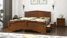 Кровать с выкатными ящиками Елена (Орех) 180х200 в Екатеринбурге