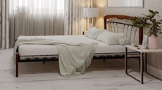 Спальная кровать Муза 4 Лайт, 1400, черный/махагон в Екатеринбурге - предосмотр
