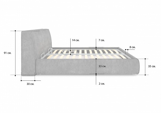 Спальная кровать Altea 160х200 с основанием в Екатеринбурге - изображение 3