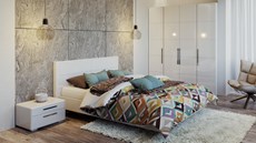 Модульная спальня Наоми №1, цвет Белый глянец в Екатеринбурге