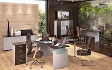 Комплект офисной мебели Skyland OFFIX-NEW для двух сотрудников и руководителя в Екатеринбурге