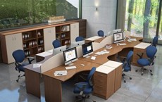 Набор мебели в офис IMAGO - рабочее место, шкафы для документов в Екатеринбурге - предосмотр