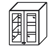 Кухонный шкаф Верона настенный двухдверный с полкой со вставкой из стекла 918*800*320 мм, глянец/софт в Екатеринбурге