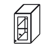 Кухонный шкаф Верона настенный однодверный с полкой со вставкой из стекла 718*400*320 мм, глянец/софт в Екатеринбурге