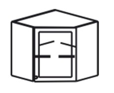 Шкаф на кухню Верона настенный угловой 718*600*600*320 мм без стекла (глухой), глянец/софт в Екатеринбурге