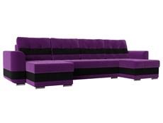 П-образный диван Честер, Фиолетовый/черный (вельвет) в Екатеринбурге - предосмотр